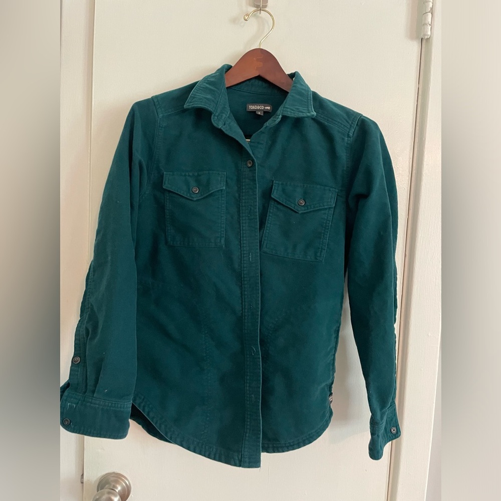 Toad & Co teal button down - womens - Small